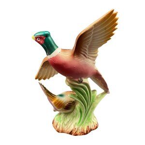 Vintage Victoria Ceramics Pheasant Figurine Sculpture Made In Japan 5"H x 3"W
